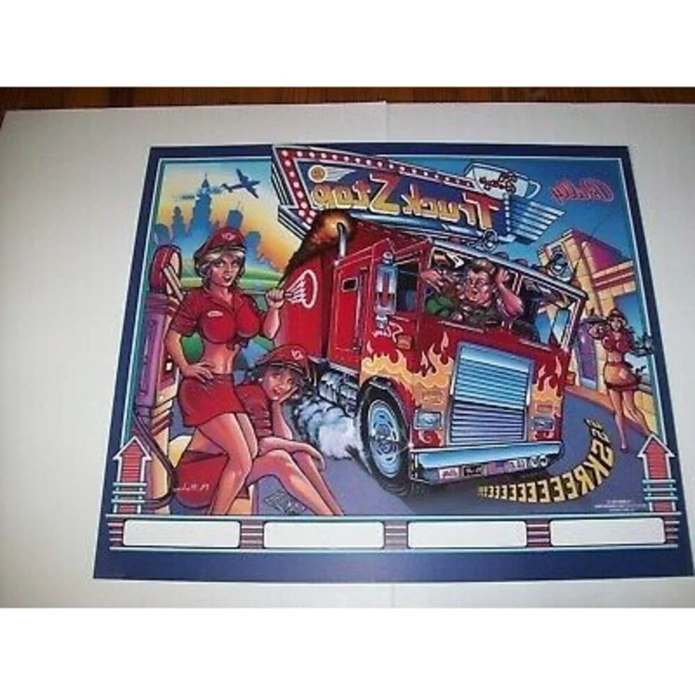 Bally Truck Stop Pinball TRANSLITE Original NOS Game Artwork Big Rig Trucking